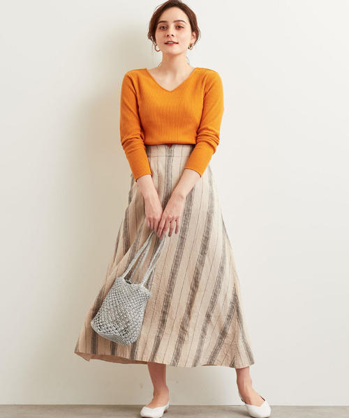 green label relaxing(グリーンレーベルリラクシング)の「CFC L Iフレア マキシ スカート(スカート・レディース・ベージュ/ブラウン・36/38)」の15枚目の写真