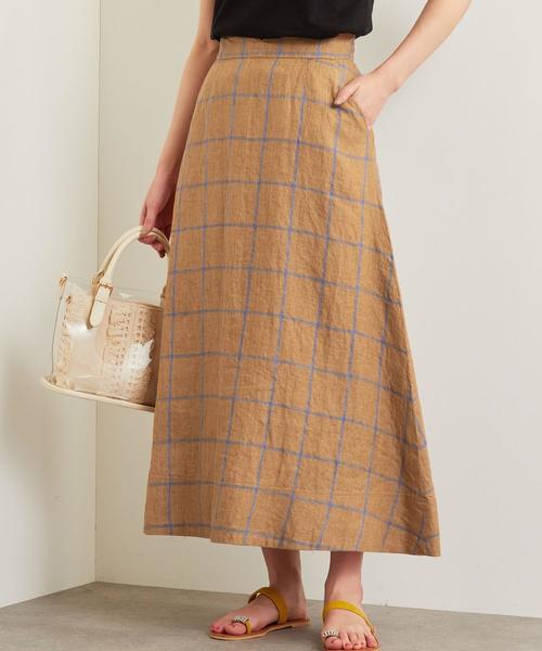 green label relaxing(グリーンレーベルリラクシング)の「CFC L Iフレア マキシ スカート(スカート・レディース・ベージュ/ブラウン・36/38)」の13枚目の写真