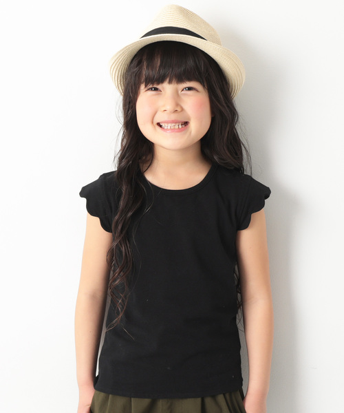 devirock(デビロック)の「袖スカラップTシャツ(Tシャツ/カットソー・キッズ・テラコッタ/ラベンダー/ピンク系その他/ブラック・100cm/110cm/120cm/150cm/160cm/140cm/130cm)」の2枚目の写真