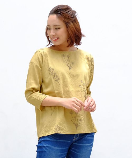 sabstreet my standard（サブストリートマイスタンダード）の「インド綿タンポポリーフ刺繍ブラウス（シャツ/ブラウス・レディース・オフホワイト/ネイビー/マスタード・9号）」の3枚目の写真