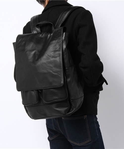 And A（アンドエー）の「レザーフロントリュック（バックパック/リュック・メンズ・ブラック/ブラウン・FREE）」の9枚目の写真