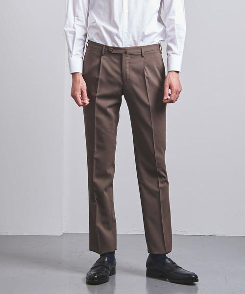 INCOTEX（インコテックス）の「＜INCOTEX（インコテックス）＞ ソリッド 1プリーツ パンツ　1NT024-90193（スラックス・メンズ・ネイビー/ブラウン・52/54/46/50/44/42/48）」の2枚目の写真