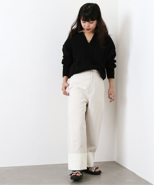 CITYSHOP(シティーショップ)の「キーネックアランニット◆(ニット/セーター・レディース・ブラック・FREE)」の10枚目の写真