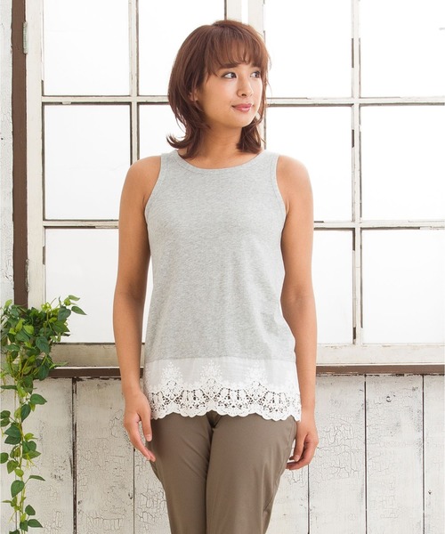 セール 裾レース切替タンクトップ Tシャツ カットソー Sabstreet My Standard サブストリートマイスタンダード のファッション通販 Zozotown
