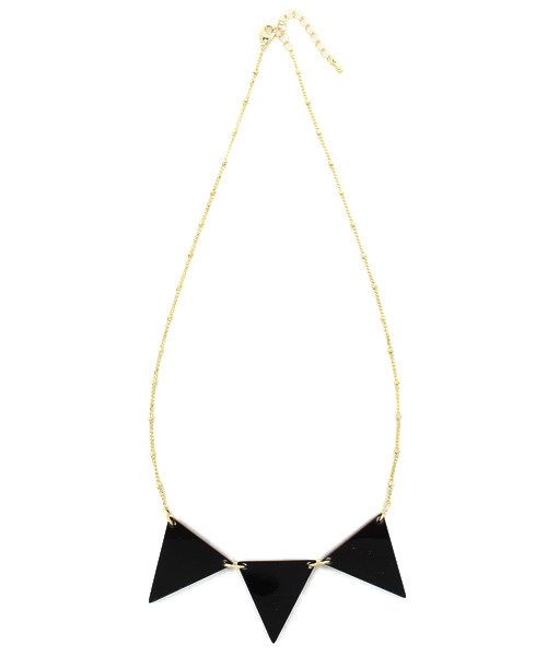 WEGO（ウィゴー）の「WEGO/三角プラネックレス（ネックレス・レディース・ホワイト/ブラック/その他1・FREE）」の2枚目の写真