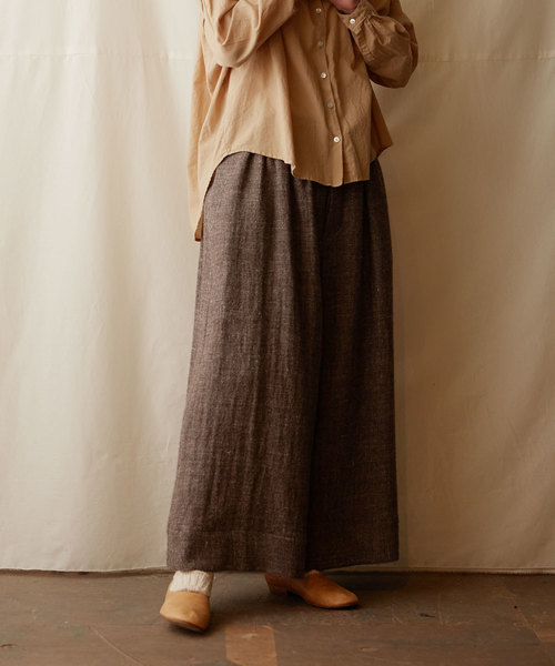 IKKUNA(イクナ)の「wide legged pants/ワイドレッグドパンツ(その他パンツ・レディース・ブラック/ブラウン系その他・1)」の6枚目の写真