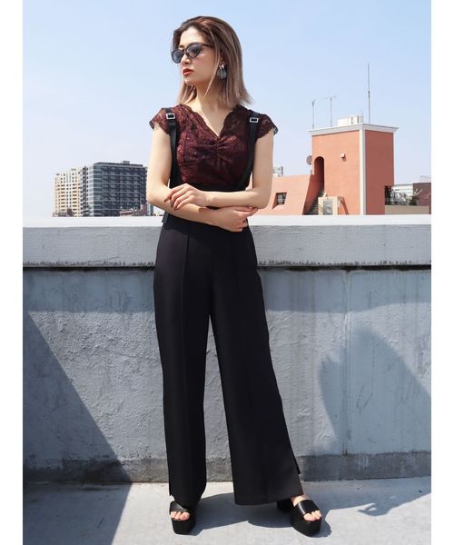 EMODA（エモダ）の「ハイウエストサロペット（サロペット/オーバーオール・レディース・ブラック/ブラウン・SMALL/MEDIUM）」の6枚目の写真