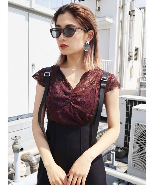 EMODA（エモダ）の「ハイウエストサロペット（サロペット/オーバーオール・レディース・ブラック/ブラウン・SMALL/MEDIUM）」の7枚目の写真