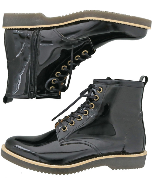 あしながおじさん（アシナガオジサン）の「〈あしながおじさん〉レースアップブーツ（ブーツ・レディース・ブラック/ダークブラウン/ホワイト/クリアブラック・22.5cm/23.0cm/23.5cm/24.5cm/24.0cm）」の9枚目の写真