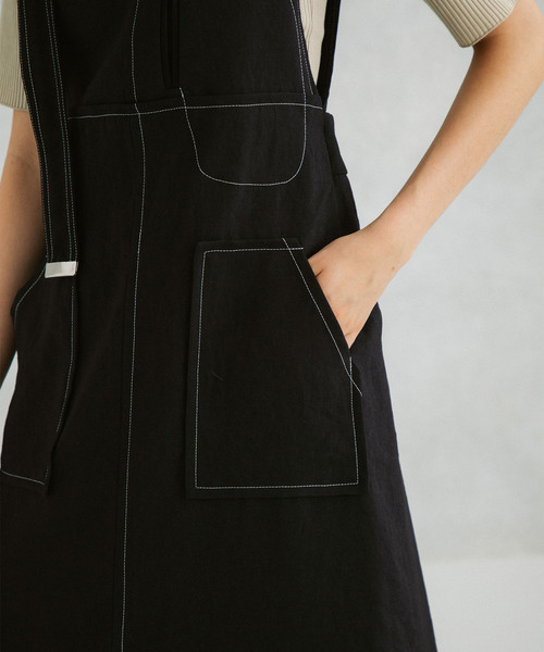 UNITED TOKYO（ユナイテッドトウキョウ）の「アシメタイトジャンパースカート（ワンピース・レディース・ブラック/アイボリー・1）」の12枚目の写真