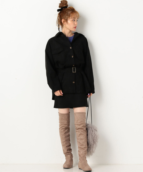 archives（アルシーヴ）の「【SETUPにも】ベルト付きシャツジャケット（テーラードジャケット・レディース・ブラック/ベージュ/ピンクベージュ・MEDIUM）」の5枚目の写真