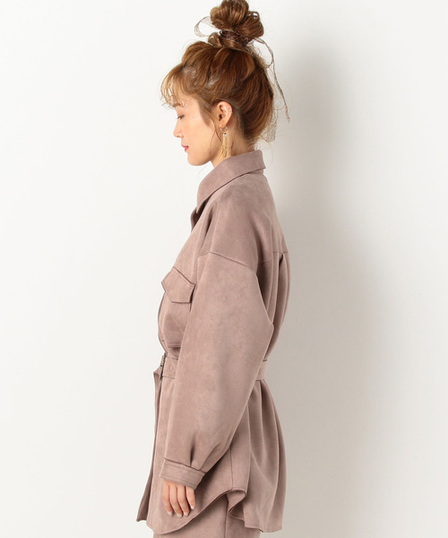 archives（アルシーヴ）の「【SETUPにも】ベルト付きシャツジャケット（テーラードジャケット・レディース・ブラック/ベージュ/ピンクベージュ・MEDIUM）」の10枚目の写真