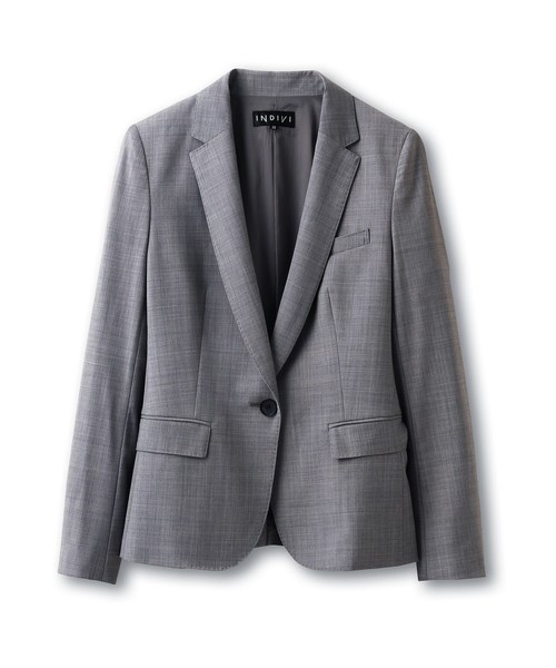 INDIVI（インディヴィ）の「ウール混テーラードジャケット（テーラードジャケット・レディース・ブラック/ブラック系2/ネイビー系2/グレー系4・34/36/38/40）」の13枚目の写真
