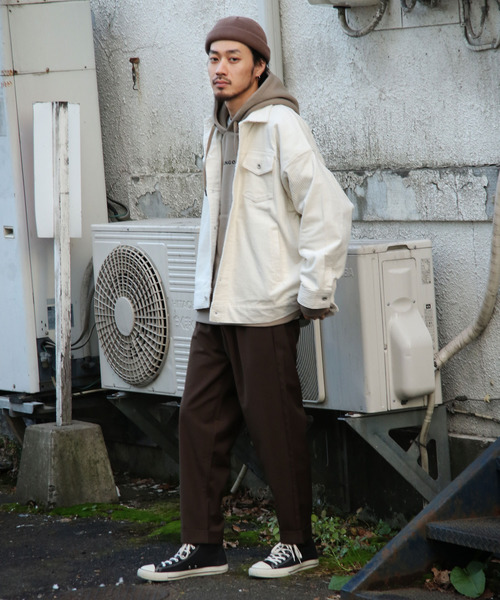 ZIP FIVE（ジップファイブ）の「【ZIP FIVE】古着風ビッグシルエットコーデュロイワイドGジャンジャケット（デニムジャケット・メンズ・ホワイト/ブラック/ベージュ/カーキ/キャメル/ワイン/チャコール/ブラウン・MEDIUM/LARGE）」の9枚目の写真