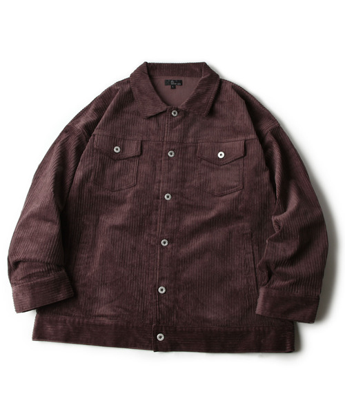 ZIP FIVE（ジップファイブ）の「【ZIP FIVE】古着風ビッグシルエットコーデュロイワイドGジャンジャケット（デニムジャケット・メンズ・ホワイト/ブラック/ベージュ/カーキ/キャメル/ワイン/チャコール/ブラウン・MEDIUM/LARGE）」の10枚目の写真