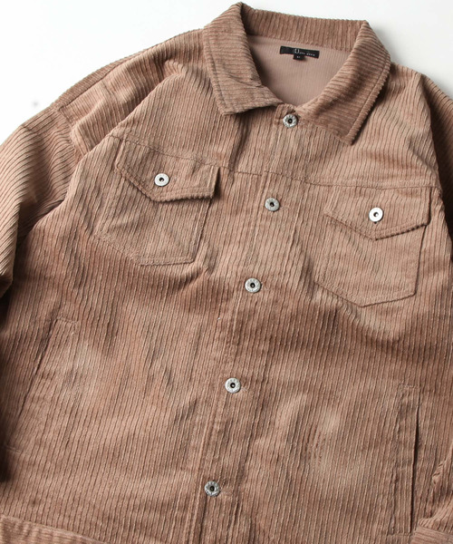 ZIP FIVE（ジップファイブ）の「【ZIP FIVE】古着風ビッグシルエットコーデュロイワイドGジャンジャケット（デニムジャケット・メンズ・ホワイト/ブラック/ベージュ/カーキ/キャメル/ワイン/チャコール/ブラウン・MEDIUM/LARGE）」の12枚目の写真