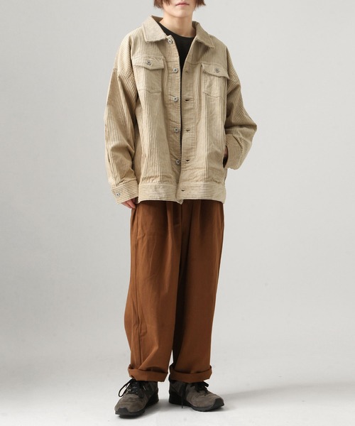 【ワイドシルエット、コーデュロイ、オーバーダイ】シーイー古着ジャケットsk8M. C.E - Overdye Cord Button Jacket | ALTERFATE