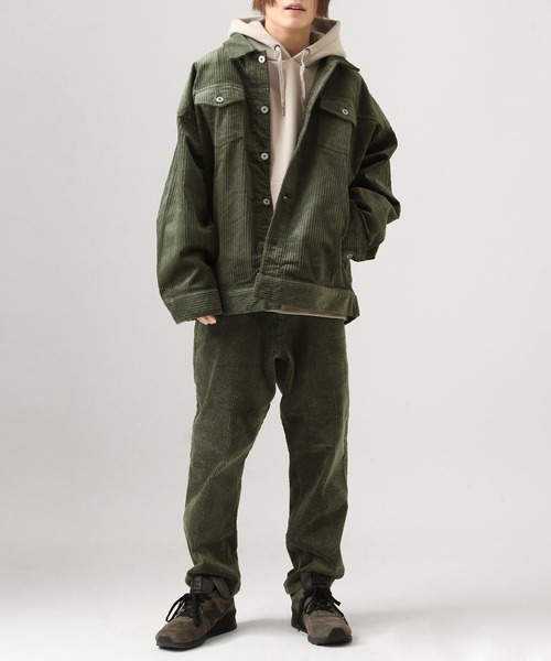 ZIP FIVE（ジップファイブ）の「【ZIP FIVE】古着風ビッグシルエットコーデュロイワイドGジャンジャケット（デニムジャケット・メンズ・ホワイト/ブラック/ベージュ/カーキ/キャメル/ワイン/チャコール/ブラウン・MEDIUM/LARGE）」の16枚目の写真