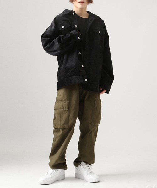 ZIP FIVE（ジップファイブ）の「【ZIP FIVE】古着風ビッグシルエットコーデュロイワイドGジャンジャケット（デニムジャケット・メンズ・ホワイト/ブラック/ベージュ/カーキ/キャメル/ワイン/チャコール/ブラウン・MEDIUM/LARGE）」の17枚目の写真