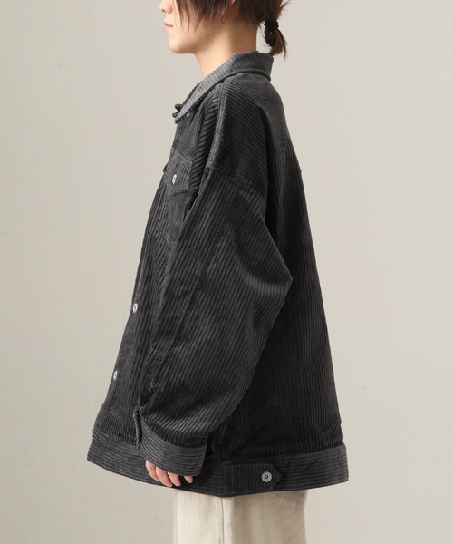 ZIP FIVE（ジップファイブ）の「【ZIP FIVE】古着風ビッグシルエットコーデュロイワイドGジャンジャケット（デニムジャケット・メンズ・ホワイト/ブラック/ベージュ/カーキ/キャメル/ワイン/チャコール/ブラウン・MEDIUM/LARGE）」の22枚目の写真