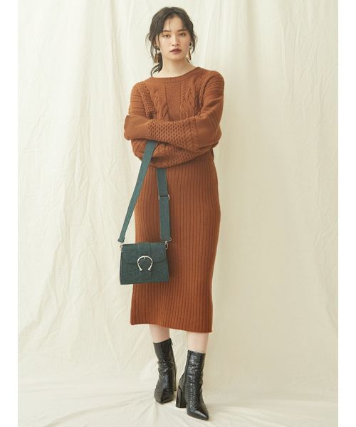 EVRIS（エヴリス）の「バックルフラップJQショルダーBAG（ショルダーバッグ・レディース・ブラック/グリーン・FREE）」の5枚目の写真