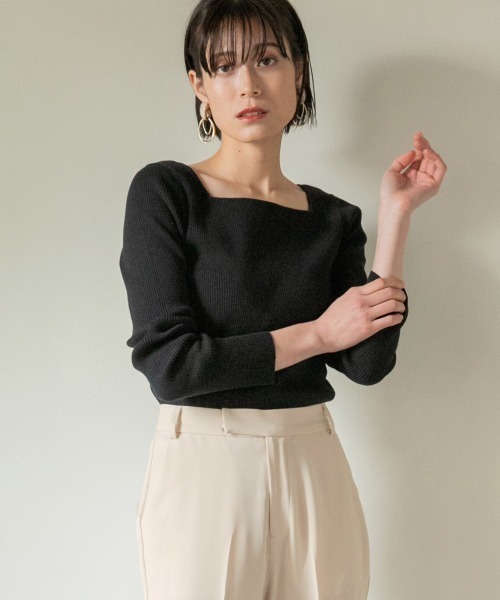 LOWRYS FARM（ローリーズファーム）の「メランジタイトプルオーバー　867173（ニット/セーター・レディース・ブラック/ブラウン/グリーン/オフホワイト・MEDIUM/LARGE）」の2枚目の写真