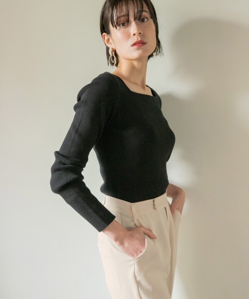 LOWRYS FARM（ローリーズファーム）の「メランジタイトプルオーバー　867173（ニット/セーター・レディース・ブラック/ブラウン/グリーン/オフホワイト・MEDIUM/LARGE）」の7枚目の写真