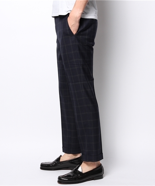 EDIFICE（エディフィス）の「◇W/PE CHECK Wクロップドパンツ（スラックス・メンズ・ブラック系その他/ネイビー・46/44/48/42）」の3枚目の写真