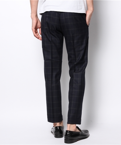EDIFICE（エディフィス）の「◇W/PE CHECK Wクロップドパンツ（スラックス・メンズ・ブラック系その他/ネイビー・46/44/48/42）」の4枚目の写真