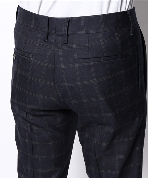 EDIFICE（エディフィス）の「◇W/PE CHECK Wクロップドパンツ（スラックス・メンズ・ブラック系その他/ネイビー・46/44/48/42）」の6枚目の写真