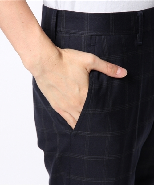 EDIFICE（エディフィス）の「◇W/PE CHECK Wクロップドパンツ（スラックス・メンズ・ブラック系その他/ネイビー・46/44/48/42）」の7枚目の写真