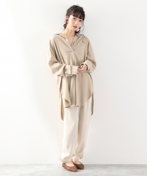 LOWRYS FARM（ローリーズファーム）の「スソシボリパンツ　877378（その他パンツ・レディース・アイボリー/ブラック/カーキ・FREE）」の4枚目の写真