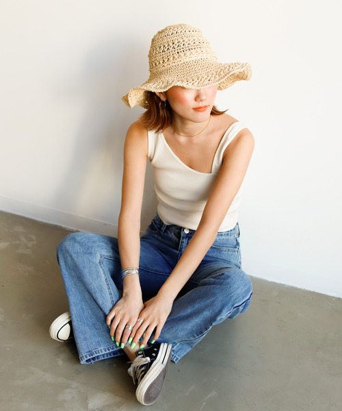 Auntie Rosa Holiday（アンティローザホリデー）の「ポータブルパルプハット（ハット・レディース・ベージュ/ナチュラル・FREE）」の5枚目の写真