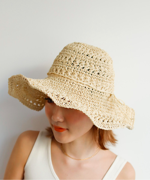 Auntie Rosa Holiday（アンティローザホリデー）の「ポータブルパルプハット（ハット・レディース・ベージュ/ナチュラル・FREE）」の8枚目の写真