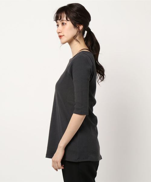 LOWRYS FARM（ローリーズファーム）の「ｍａｎｙｗａｙアシメ5Ｓ　879410（Tシャツ/カットソー・レディース・アイボリー/チャコールグレー/イエロー・FREE）」の6枚目の写真