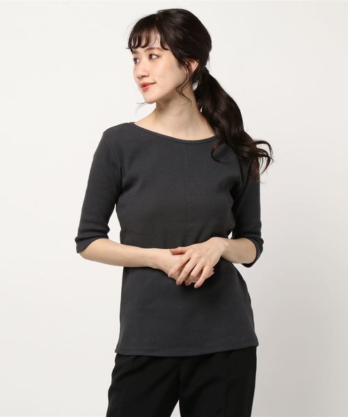 LOWRYS FARM（ローリーズファーム）の「ｍａｎｙｗａｙアシメ5Ｓ　879410（Tシャツ/カットソー・レディース・アイボリー/チャコールグレー/イエロー・FREE）」の4枚目の写真