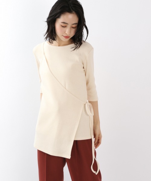 LOWRYS FARM（ローリーズファーム）の「ｍａｎｙｗａｙアシメ5Ｓ　879410（Tシャツ/カットソー・レディース・アイボリー/チャコールグレー/イエロー・FREE）」の2枚目の写真