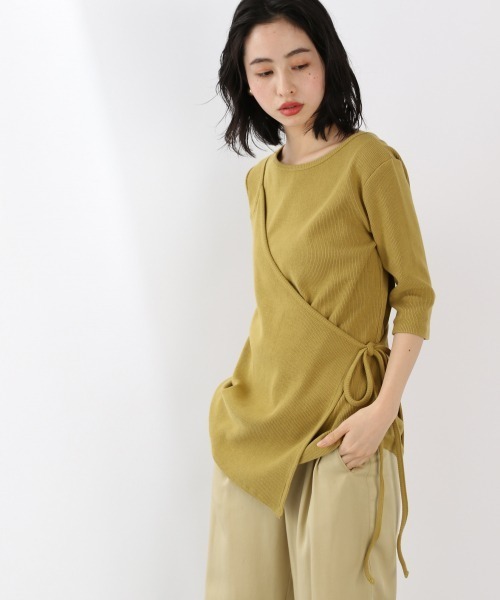 LOWRYS FARM（ローリーズファーム）の「ｍａｎｙｗａｙアシメ5Ｓ　879410（Tシャツ/カットソー・レディース・アイボリー/チャコールグレー/イエロー・FREE）」の3枚目の写真