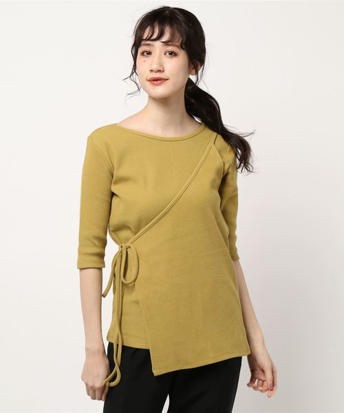 LOWRYS FARM（ローリーズファーム）の「ｍａｎｙｗａｙアシメ5Ｓ　879410（Tシャツ/カットソー・レディース・アイボリー/チャコールグレー/イエロー・FREE）」の9枚目の写真