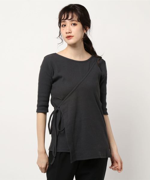 LOWRYS FARM（ローリーズファーム）の「ｍａｎｙｗａｙアシメ5Ｓ　879410（Tシャツ/カットソー・レディース・アイボリー/チャコールグレー/イエロー・FREE）」の8枚目の写真