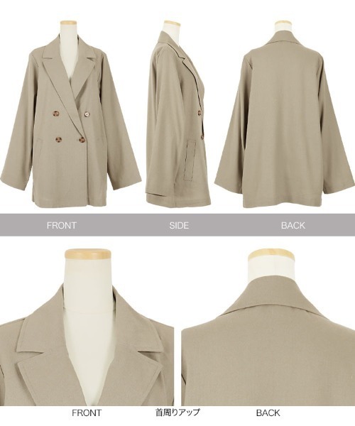 KOBE LETTUCE（コウベレタス）の「リネンダブルテーラードサマージャケット【セットアップOK】（テーラードジャケット・レディース・ベージュ/オリーブ/アイボリー・FREE）」の8枚目の写真