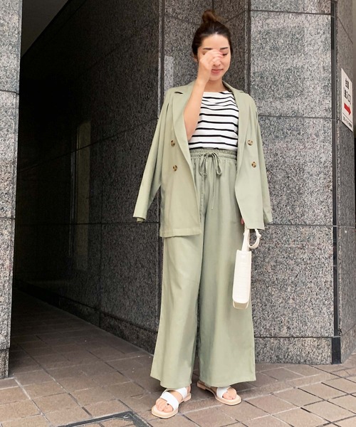KOBE LETTUCE（コウベレタス）の「リネンダブルテーラードサマージャケット【セットアップOK】（テーラードジャケット・レディース・ベージュ/オリーブ/アイボリー・FREE）」の11枚目の写真