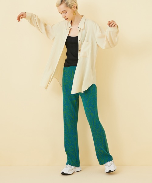 STUDIOUS（ステュディオス）の「【STUDIOUS】マーブルニットジャガードフレアパンツ（その他パンツ・レディース・グリーン/パープル・1/2）」の18枚目の写真