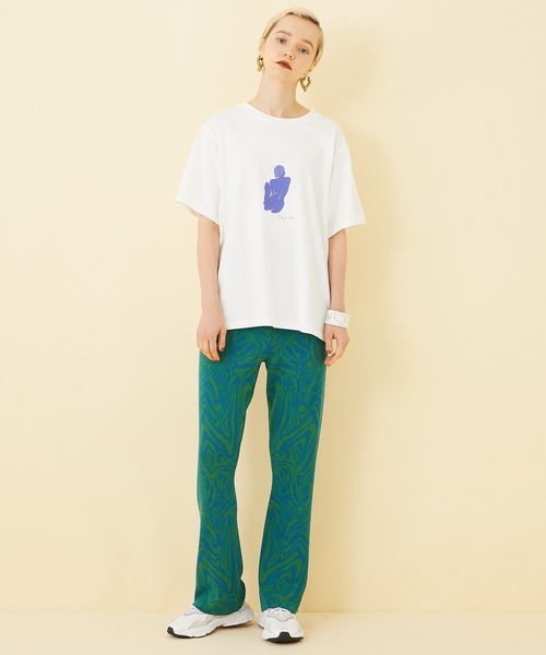 STUDIOUS（ステュディオス）の「【STUDIOUS】マーブルニットジャガードフレアパンツ（その他パンツ・レディース・グリーン/パープル・1/2）」の16枚目の写真