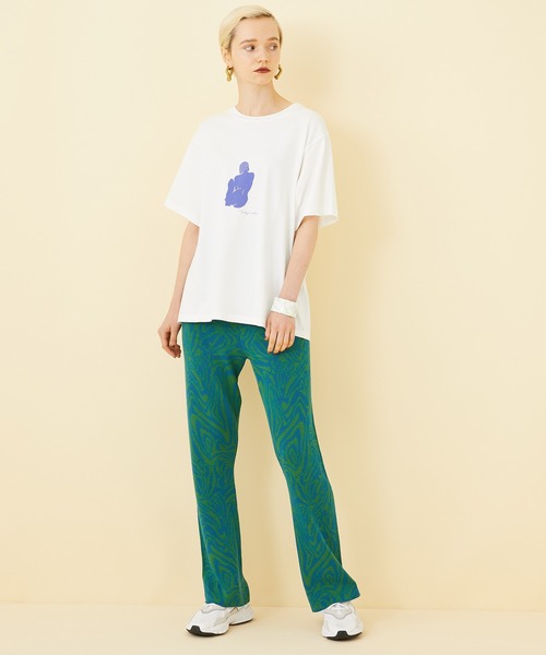 STUDIOUS（ステュディオス）の「【STUDIOUS】マーブルニットジャガードフレアパンツ（その他パンツ・レディース・グリーン/パープル・1/2）」の9枚目の写真