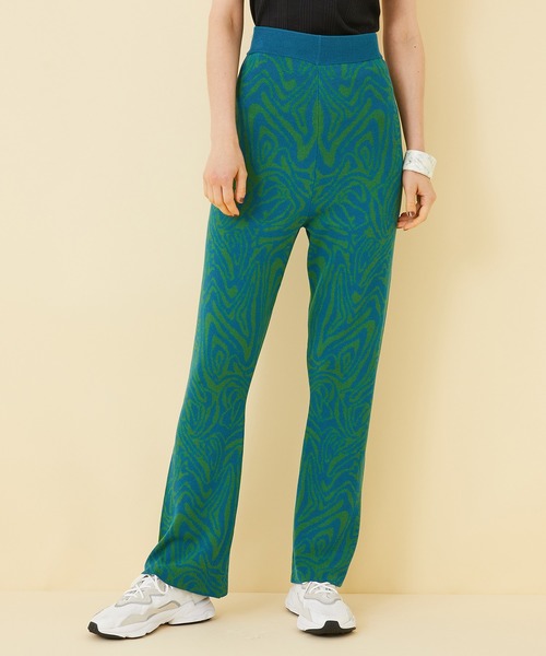 STUDIOUS（ステュディオス）の「【STUDIOUS】マーブルニットジャガードフレアパンツ（その他パンツ・レディース・グリーン/パープル・1/2）」の19枚目の写真