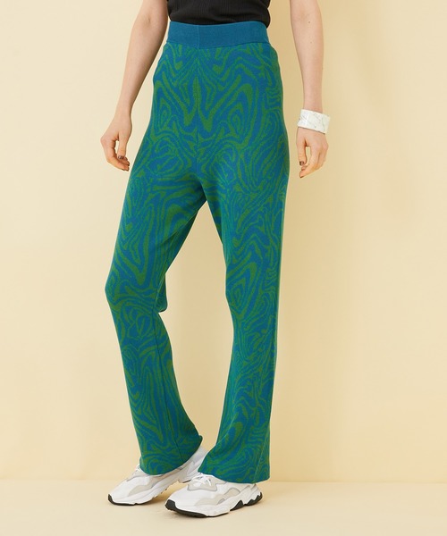 STUDIOUS（ステュディオス）の「【STUDIOUS】マーブルニットジャガードフレアパンツ（その他パンツ・レディース・グリーン/パープル・1/2）」の17枚目の写真