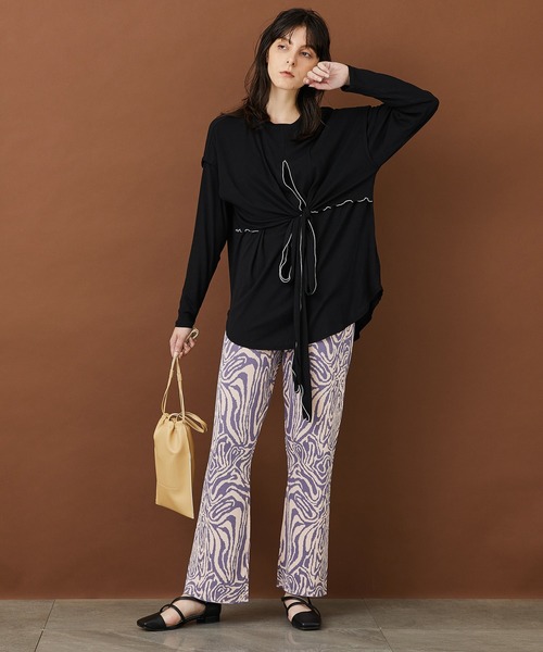 STUDIOUS（ステュディオス）の「【STUDIOUS】マーブルニットジャガードフレアパンツ（その他パンツ・レディース・グリーン/パープル・1/2）」の21枚目の写真