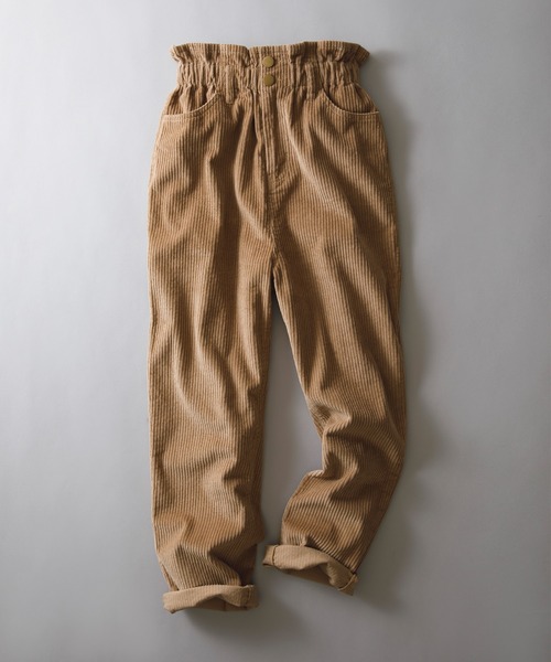 classicalelf（クラシカルエルフ）の「くしゅくしゅギャザーが可愛い。コーデュロイテーパードパンツ（デニムパンツ・レディース・ベージュ/アイボリー/モカ/チャコール・SMALL/MEDIUM/LARGE/X-LARGE）」の9枚目の写真