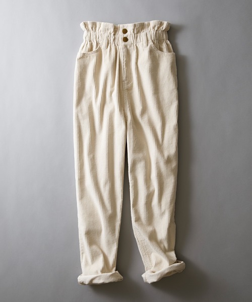 classicalelf（クラシカルエルフ）の「くしゅくしゅギャザーが可愛い。コーデュロイテーパードパンツ（デニムパンツ・レディース・ベージュ/アイボリー/モカ/チャコール・SMALL/MEDIUM/LARGE/X-LARGE）」の6枚目の写真
